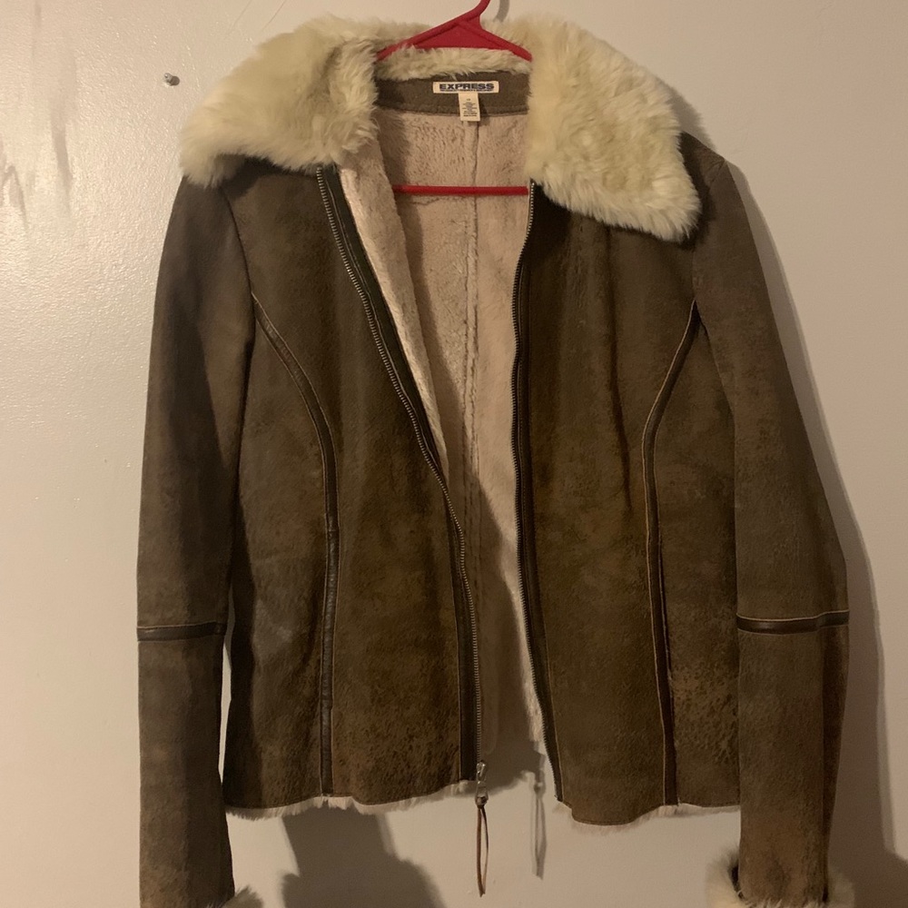 leather/faux fur jacket!!